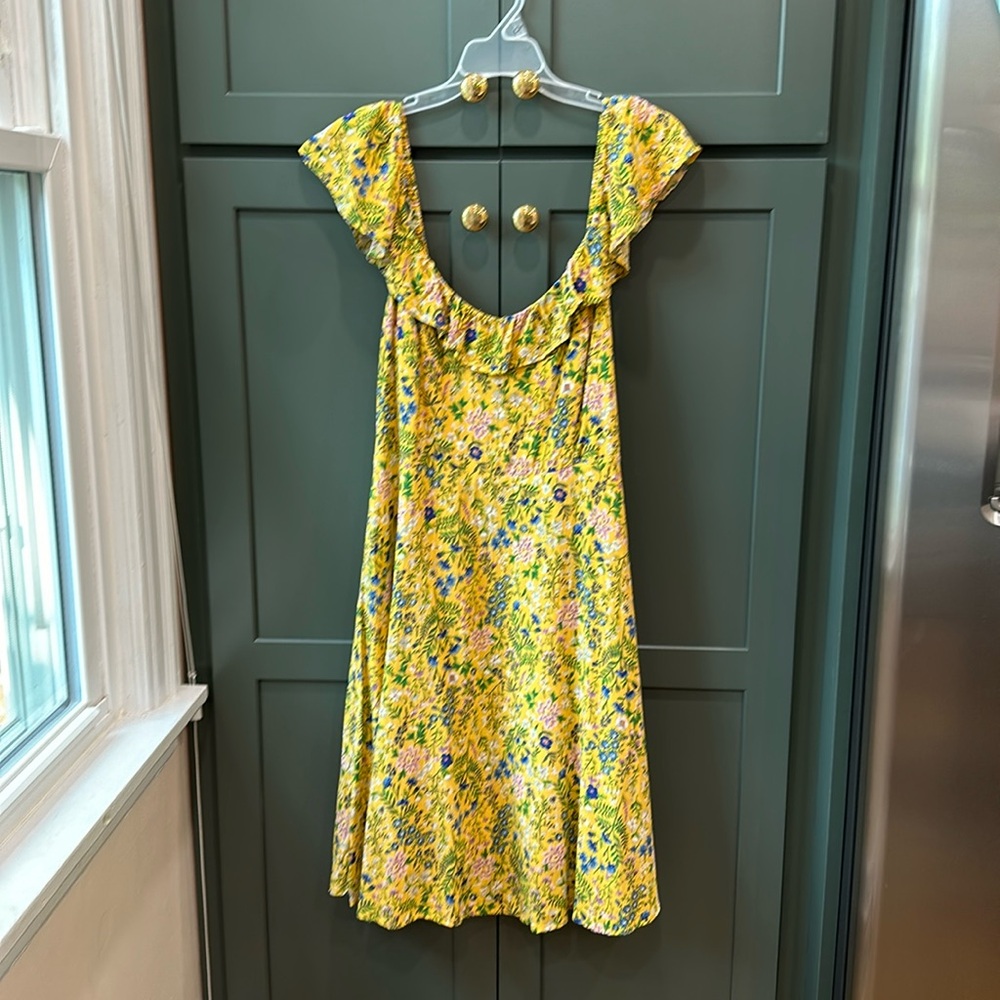 Fit & Flare Yellow Flower Dress